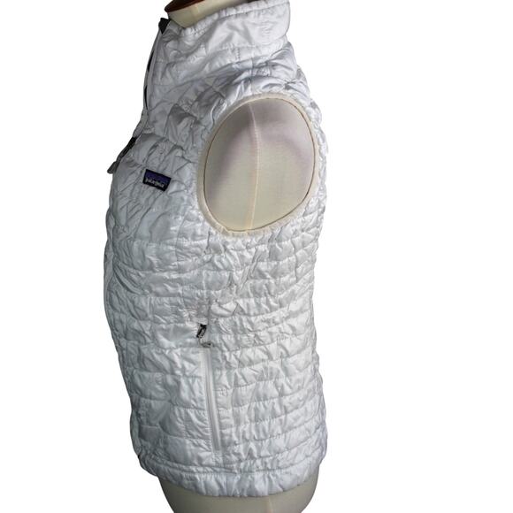 Patagonia Nano Puff Vest Womens Medium White Dartmouth Crew Rowing Logo - Picture 6 of 9